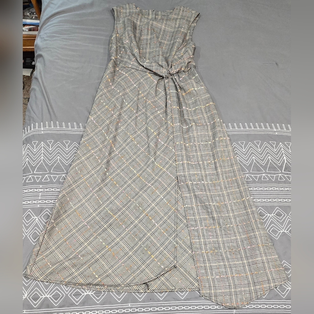 Maeve Reese Plaid Sleeveless Twist Front Dress Size 8